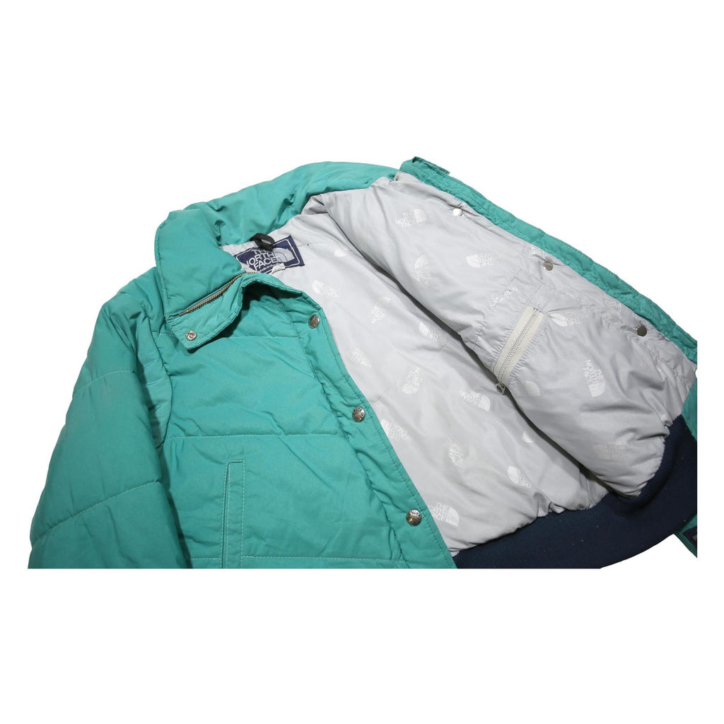 THE NORTH FACE Womens Aqua Blue Jacket S Synthetic Puffer Zip Outdoor Warm
