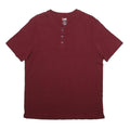 LEE Mens Maroon Henley Style T-Shirt L Short Sleeve Round Neck Cotton Blend