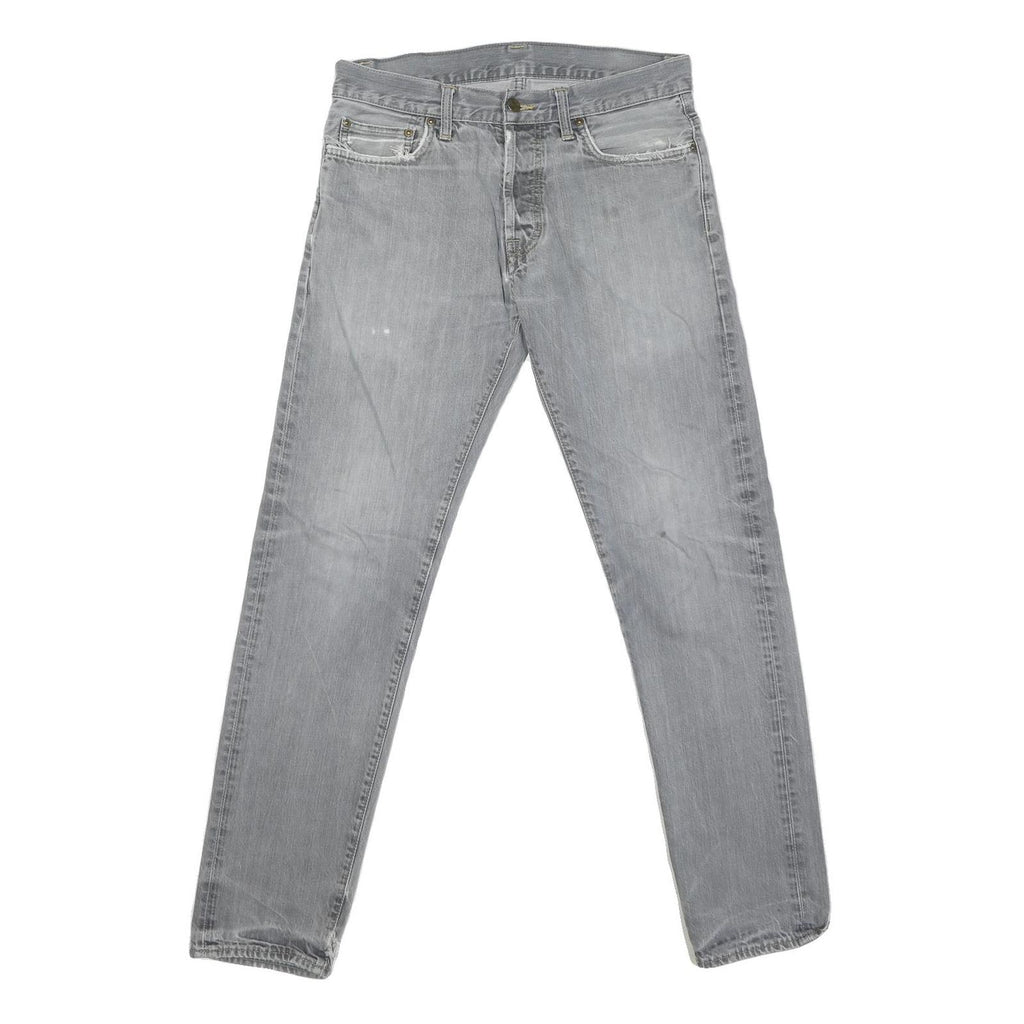 CARHARTT Mens Slim Grey Denim Slim Jeans Cotton Blend W30 L31 Casual Workwear