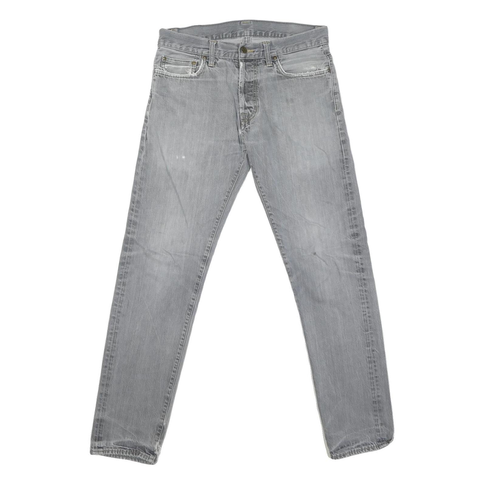 CARHARTT Mens Slim Grey Denim Slim Jeans Cotton Blend W30 L31 Casual Workwear