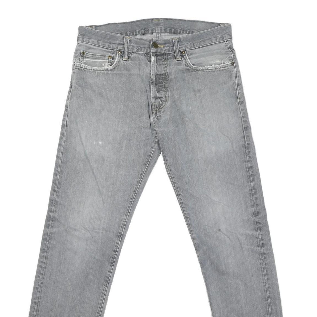CARHARTT Mens Slim Grey Denim Slim Jeans Cotton Blend W30 L31 Casual Workwear