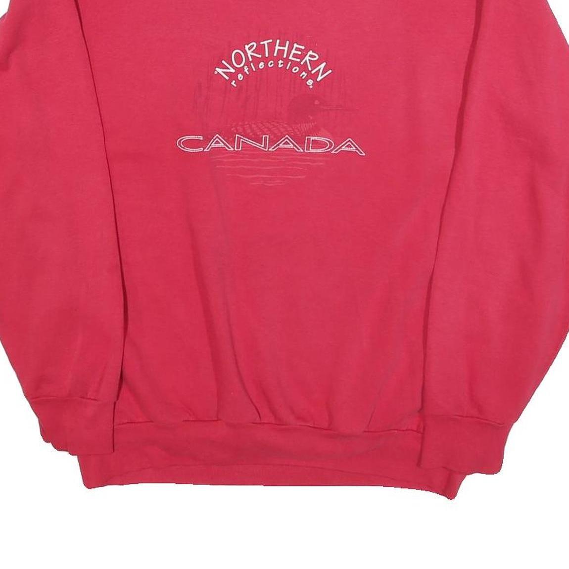 NORTHERN REFLECTIONS Womens Red Canada Crew Neck L Cotton Blend Sweatshirt