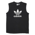 ADIDAS ORIGINALS Mens Black Sleeveless Crew Neck Cotton Blend T-Shirt M