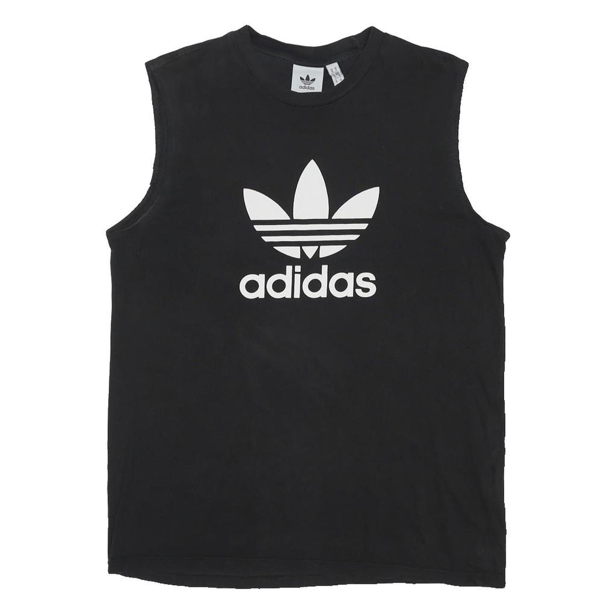 ADIDAS ORIGINALS Mens Black Sleeveless Crew Neck Cotton Blend T-Shirt M