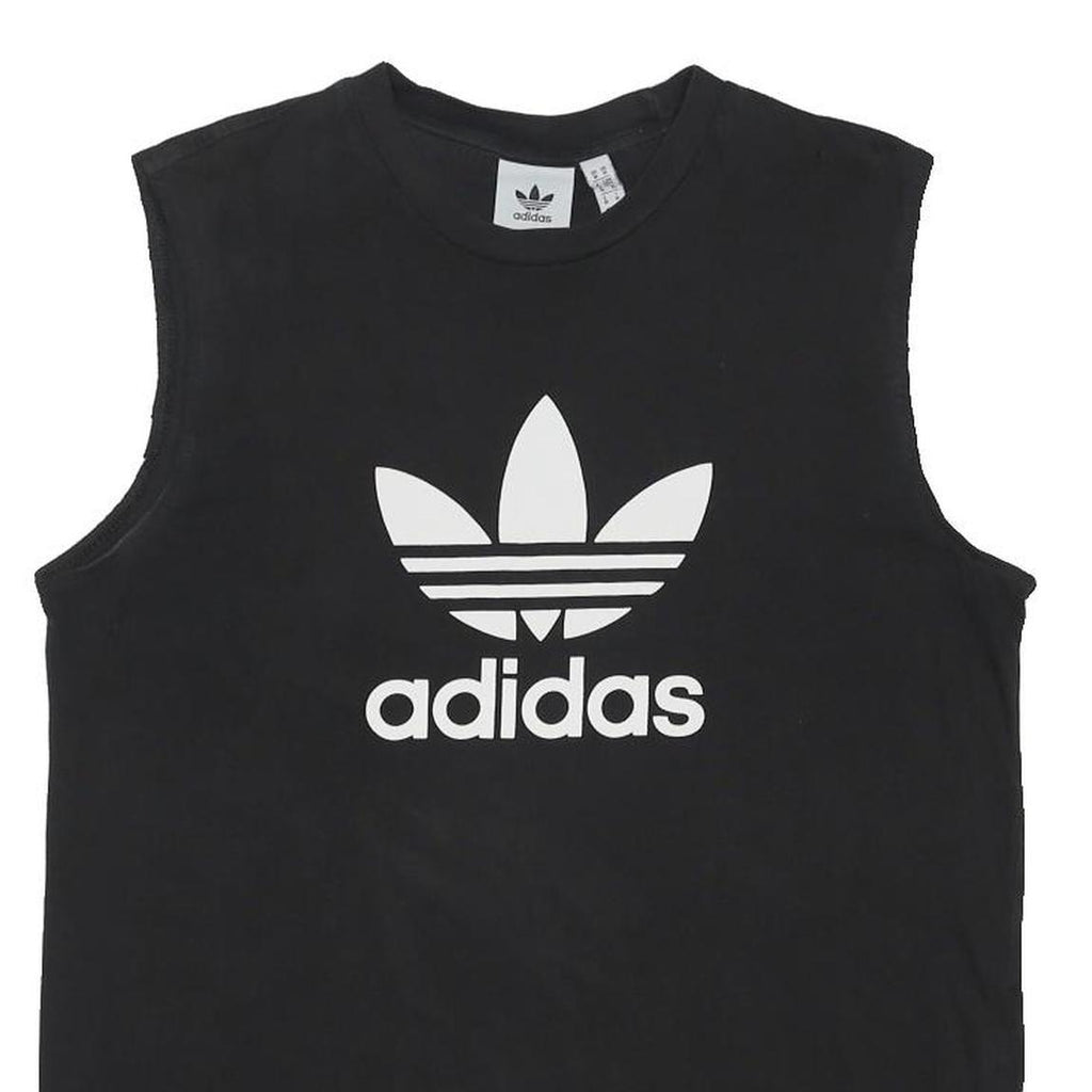 ADIDAS ORIGINALS Mens Black Sleeveless Crew Neck Cotton Blend T-Shirt M