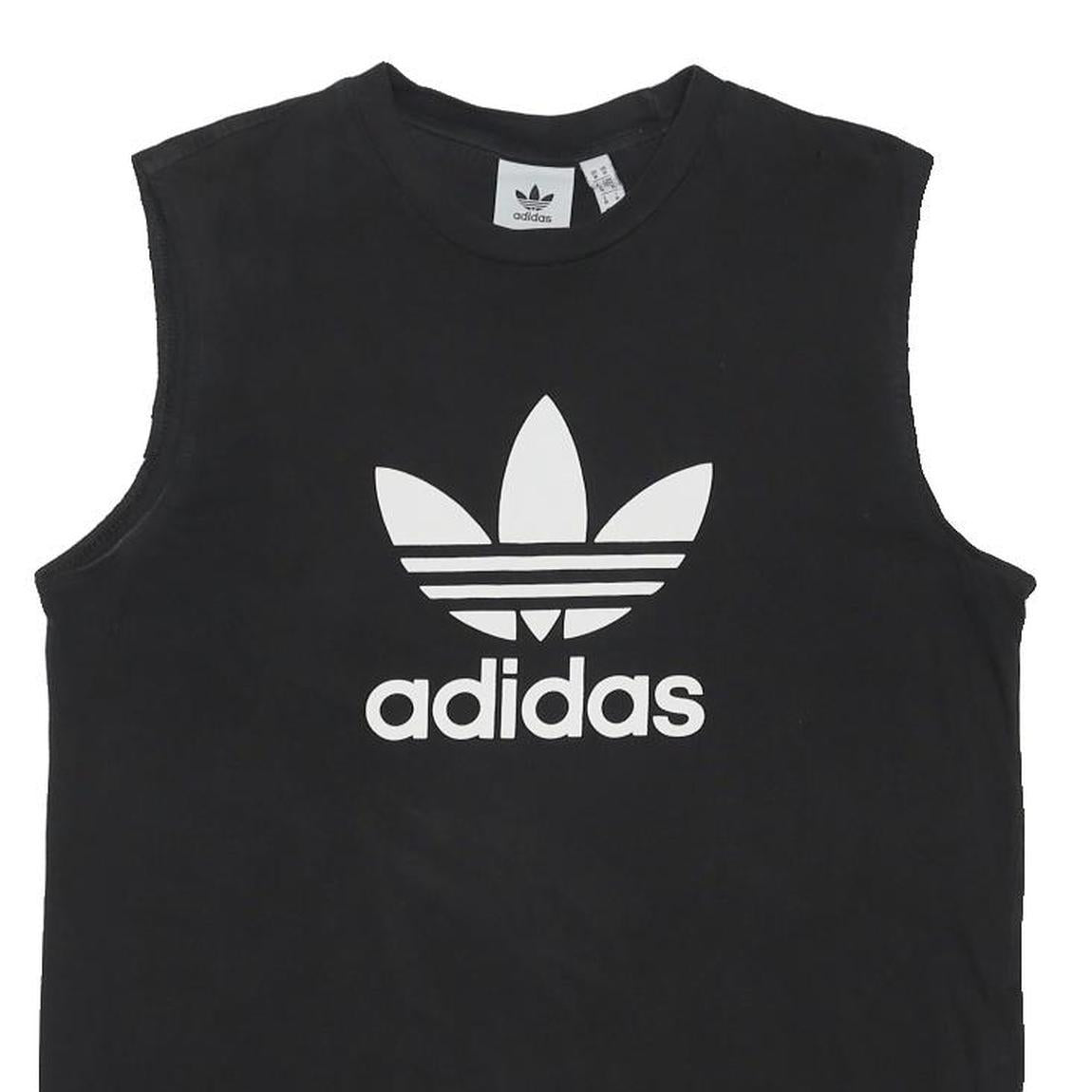 ADIDAS ORIGINALS Mens Black Sleeveless Crew Neck Cotton Blend T-Shirt M