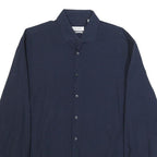 CALVIN KLEIN Mens Navy Blue Shirt L Cotton Long Sleeve Button Casual Formal