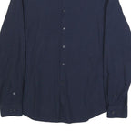 CALVIN KLEIN Mens Navy Blue Shirt L Cotton Long Sleeve Button Casual Formal