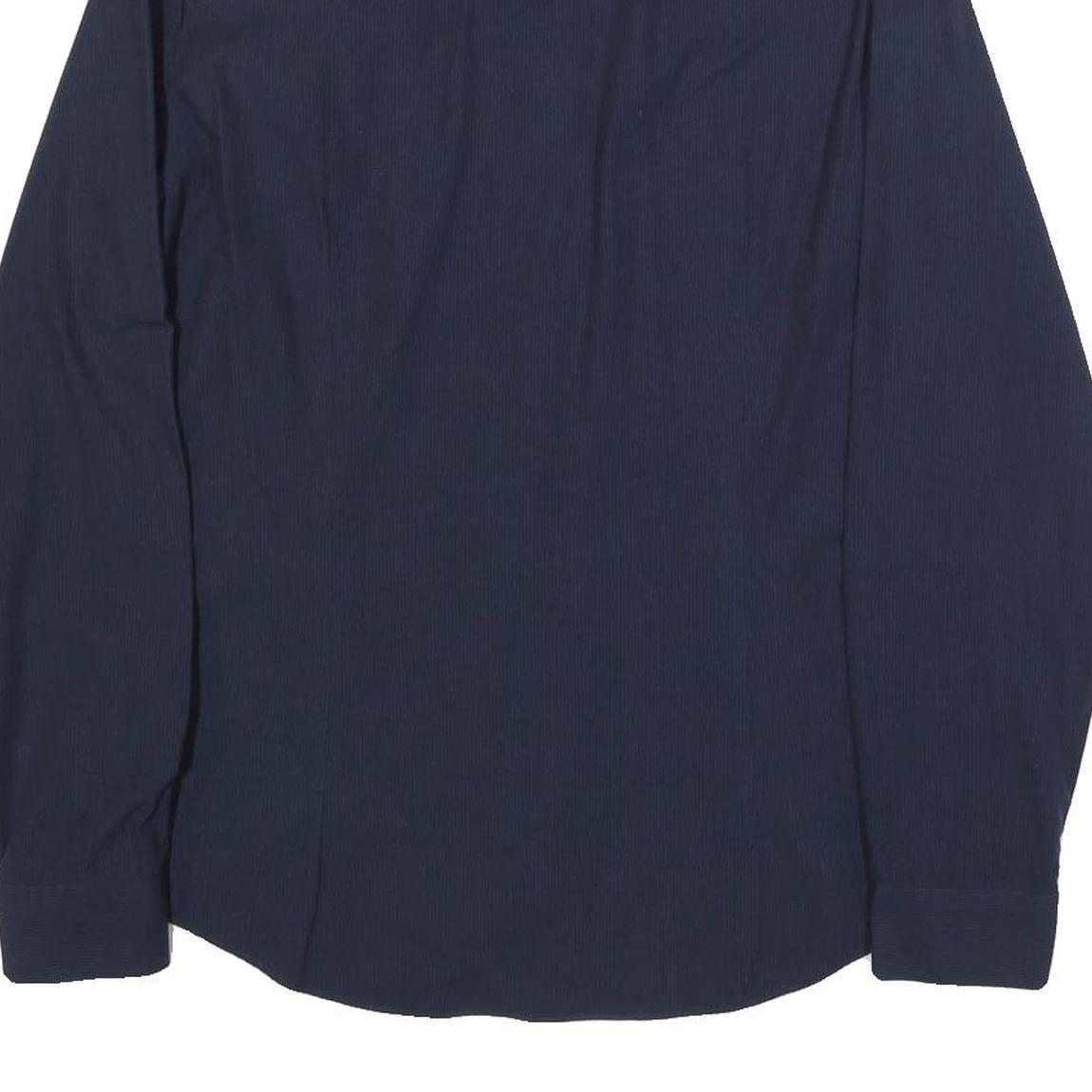 CALVIN KLEIN Mens Navy Blue Shirt L Cotton Long Sleeve Button Casual Formal