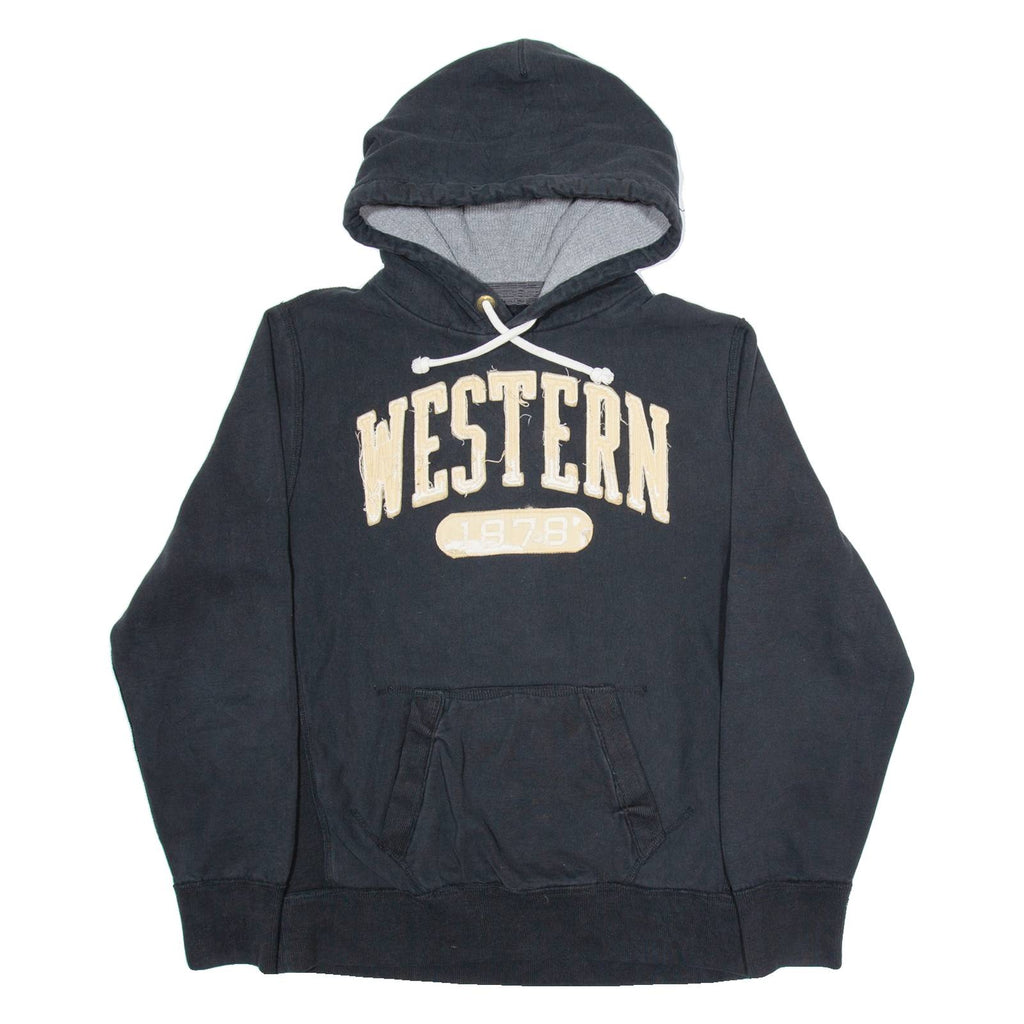 CAMPUS CREW Western Mens Black Hoodie USA L