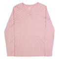 LANDS END Womens T-Shirt Pink Long Sleeve V-Neck S
