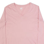 LANDS END Womens T-Shirt Pink Long Sleeve V-Neck S
