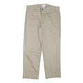 DOCKERS Mens Cotton Blend Beige Slim Straight Trousers W34 L28 Classic Zip