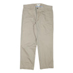 DOCKERS Mens Cotton Blend Beige Slim Straight Trousers W34 L28 Classic Zip