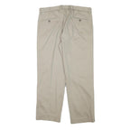 DOCKERS Mens Cotton Blend Beige Slim Straight Trousers W34 L28 Classic Zip
