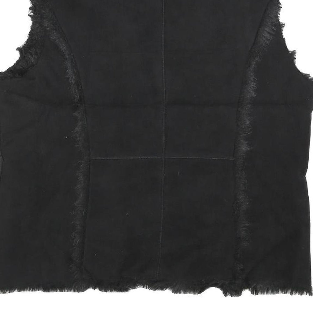 RELATIVITY Womens Black Faux Fur Trim Zip Jacket XL Polyester Blend Soft Warm