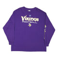 NFL Mens Purple Vikings Football Long Sleeve Crew Neck T-Shirt 2XL Cotton Blend