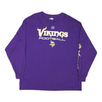 NFL Mens Purple Vikings Football Long Sleeve Crew Neck T-Shirt 2XL Cotton Blend