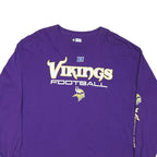 NFL Mens Purple Vikings Football Long Sleeve Crew Neck T-Shirt 2XL Cotton Blend