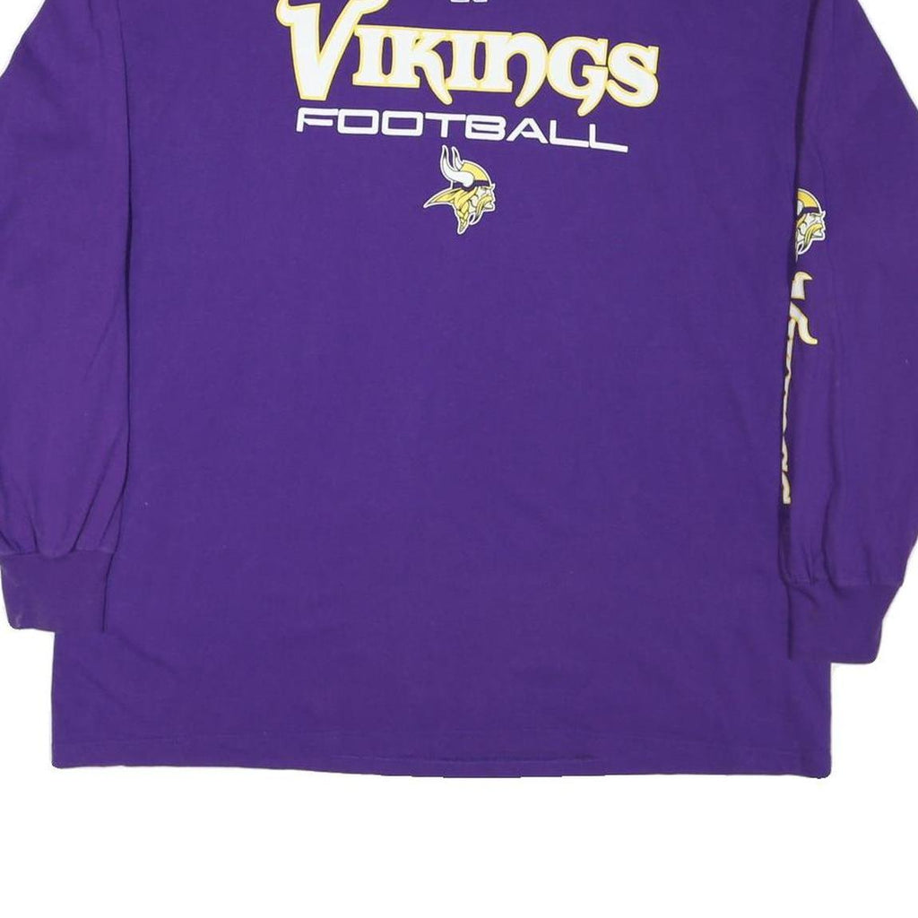 NFL Mens Purple Vikings Football Long Sleeve Crew Neck T-Shirt 2XL Cotton Blend