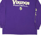 NFL Mens Purple Vikings Football Long Sleeve Crew Neck T-Shirt 2XL Cotton Blend