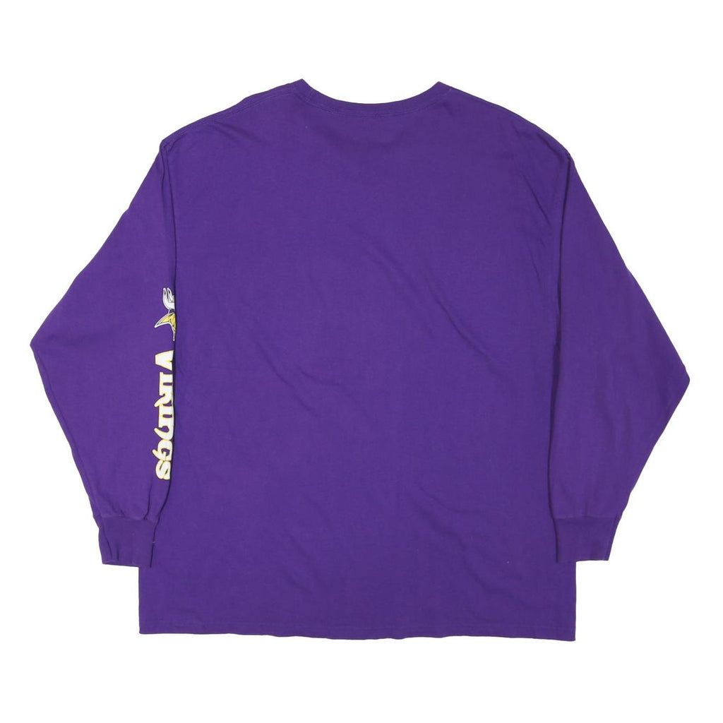 NFL Mens Purple Vikings Football Long Sleeve Crew Neck T-Shirt 2XL Cotton Blend