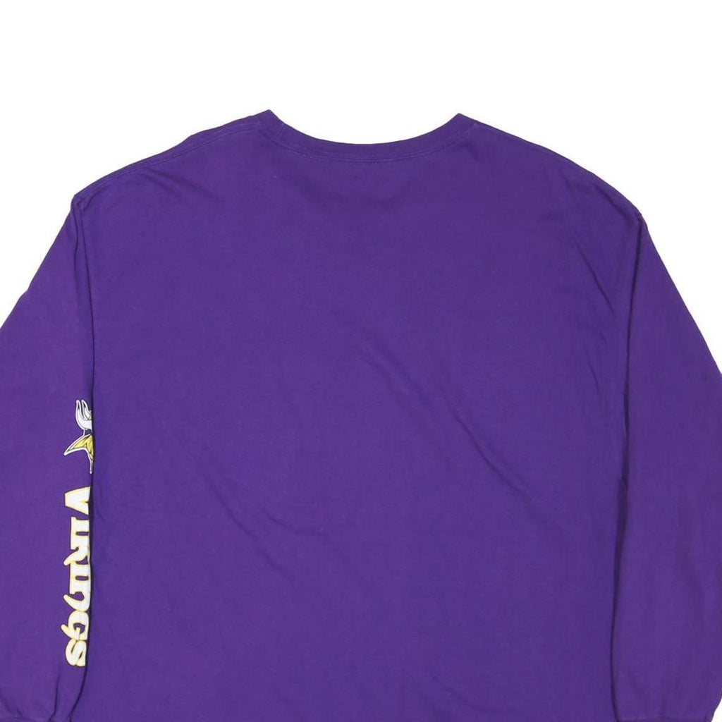NFL Mens Purple Vikings Football Long Sleeve Crew Neck T-Shirt 2XL Cotton Blend