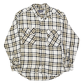 CANYON Mens Beige & Black Check Shirt XL Casual Cotton Flannel Long Sleeve