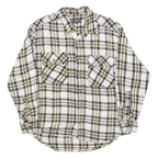 CANYON Mens Beige & Black Check Shirt XL Casual Cotton Flannel Long Sleeve