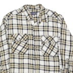 CANYON Mens Beige & Black Check Shirt XL Casual Cotton Flannel Long Sleeve
