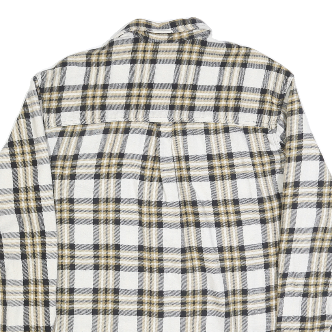 CANYON Mens Beige & Black Check Shirt XL Casual Cotton Flannel Long Sleeve