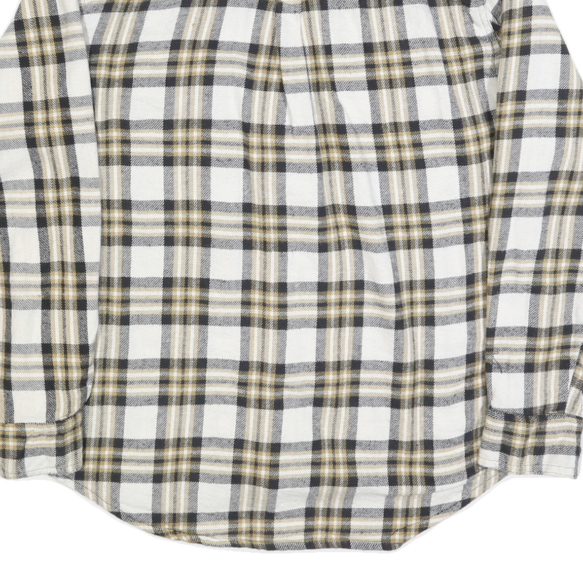 CANYON Mens Beige & Black Check Shirt XL Casual Cotton Flannel Long Sleeve