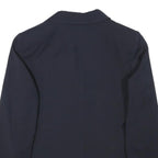 Womens Navy Blue Plain Classic Button Wool Blend Jacket XS Tailored Blazer