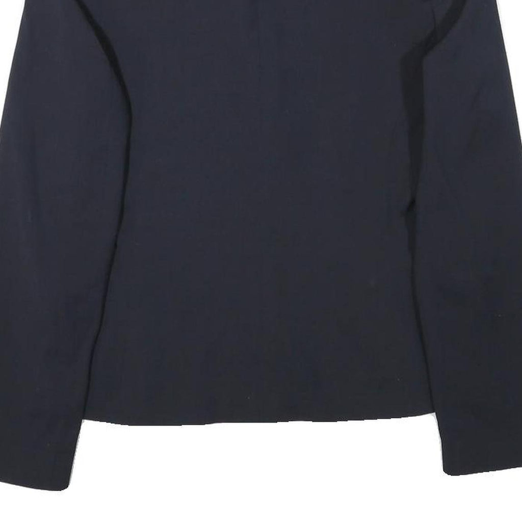 Womens Navy Blue Plain Classic Button Wool Blend Jacket XS Tailored Blazer