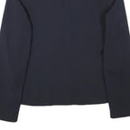 Womens Navy Blue Plain Classic Button Wool Blend Jacket XS Tailored Blazer