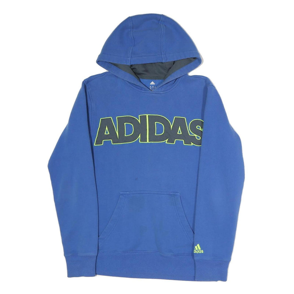 ADIDAS Mens Blue Hoodie S Cotton Blend Pullover Casual Sportswear