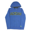 ADIDAS Mens Blue Hoodie S Cotton Blend Pullover Casual Sportswear