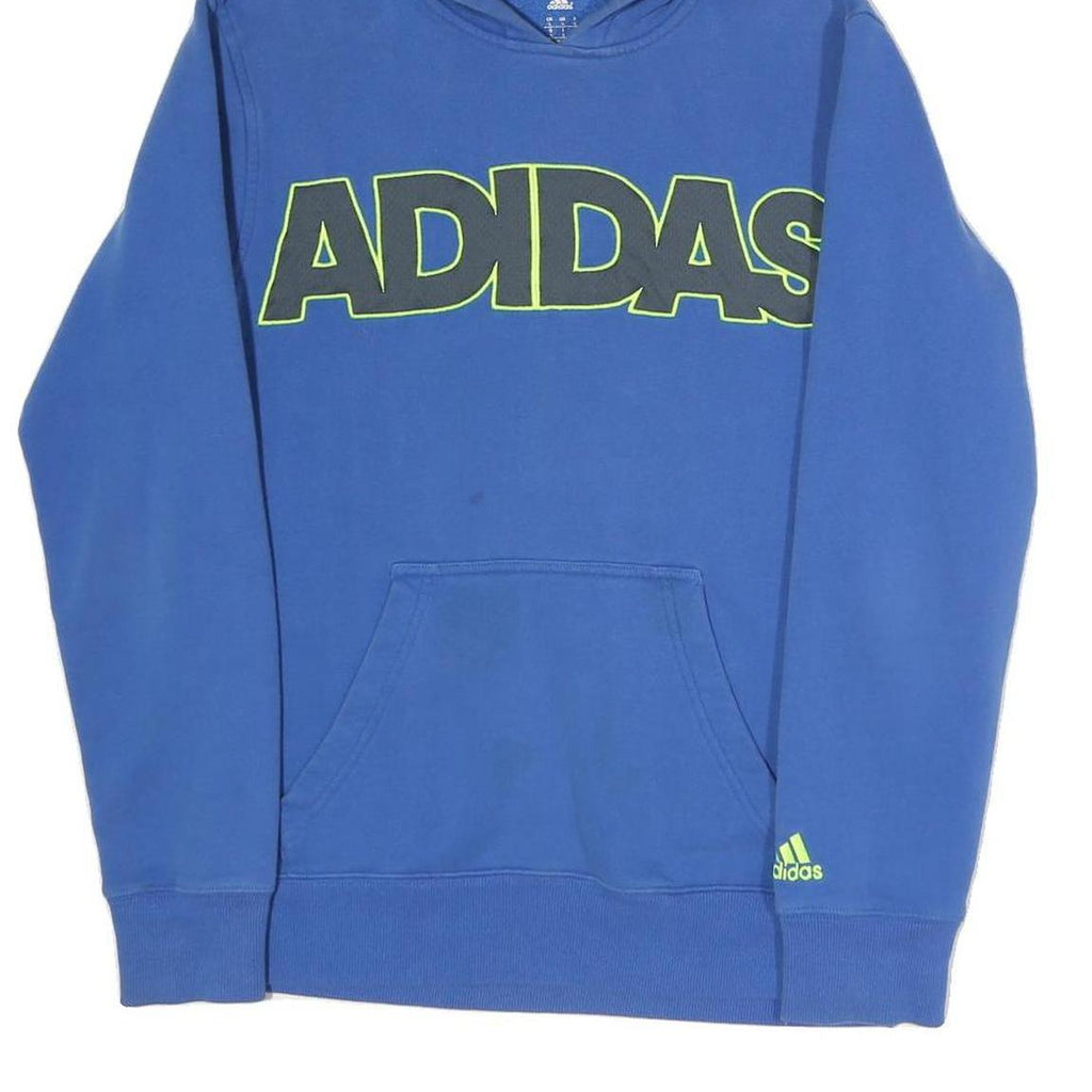 ADIDAS Mens Blue Hoodie S Cotton Blend Pullover Casual Sportswear