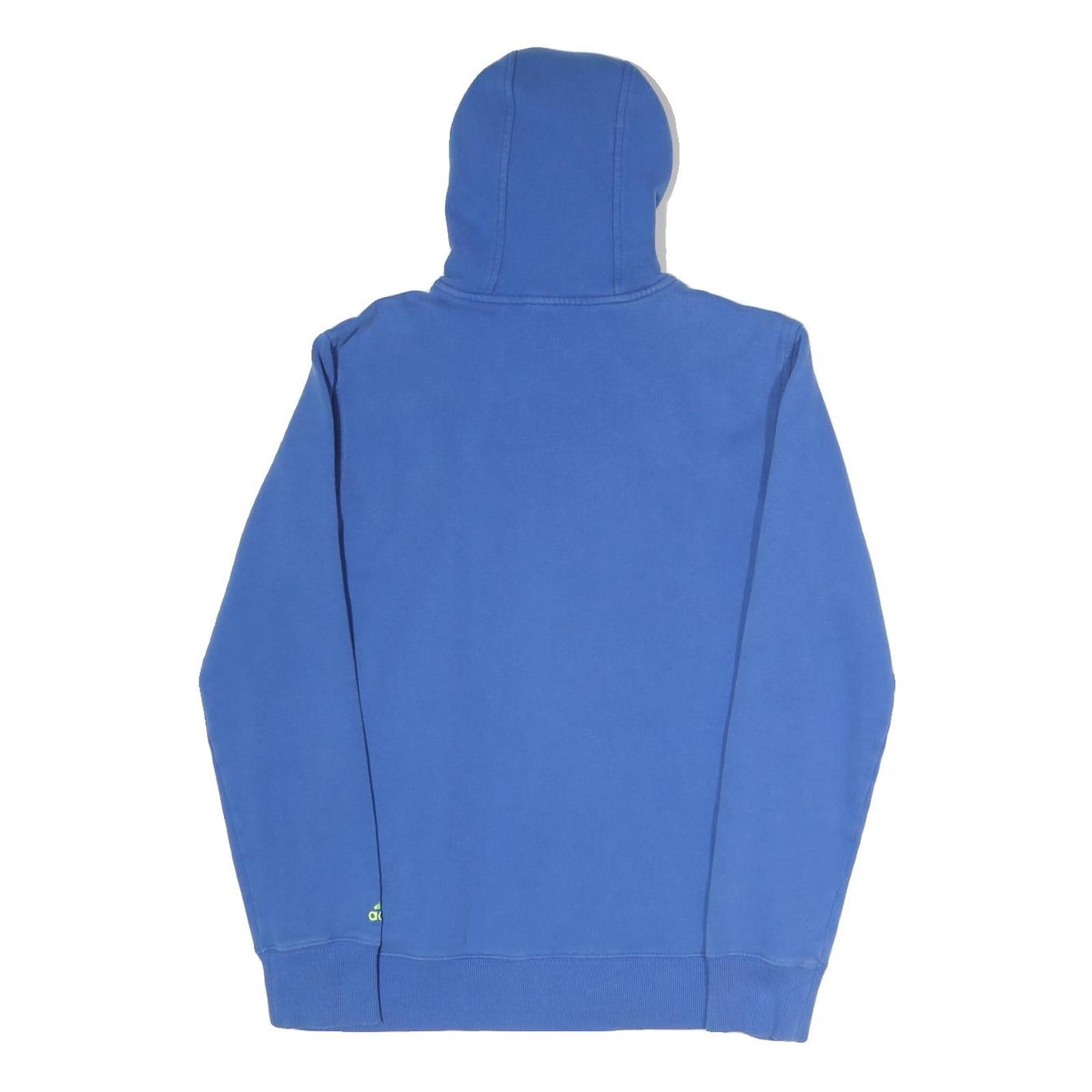 ADIDAS Mens Blue Hoodie S Cotton Blend Pullover Casual Sportswear