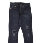 LEVI'S 501S Jeans BIG E Distressed Womens Black Skinny Straight W25 L28