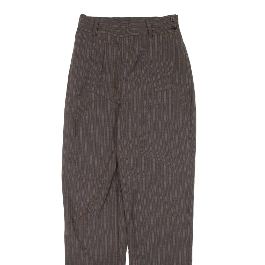 MARINA BABINI Striped Womens Trousers Brown Regular Tapered W24 L29