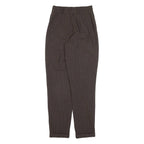 MARINA BABINI Striped Womens Trousers Brown Regular Tapered W24 L29