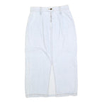 Womens Blue Cotton Straight Knee Length Denim Skirt Size S Zip Closure