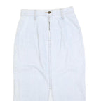Womens Blue Cotton Straight Knee Length Denim Skirt Size S Zip Closure