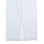 Womens Blue Cotton Straight Knee Length Denim Skirt Size S Zip Closure