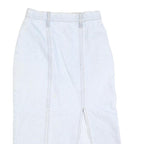 Womens Blue Cotton Straight Knee Length Denim Skirt Size S Zip Closure