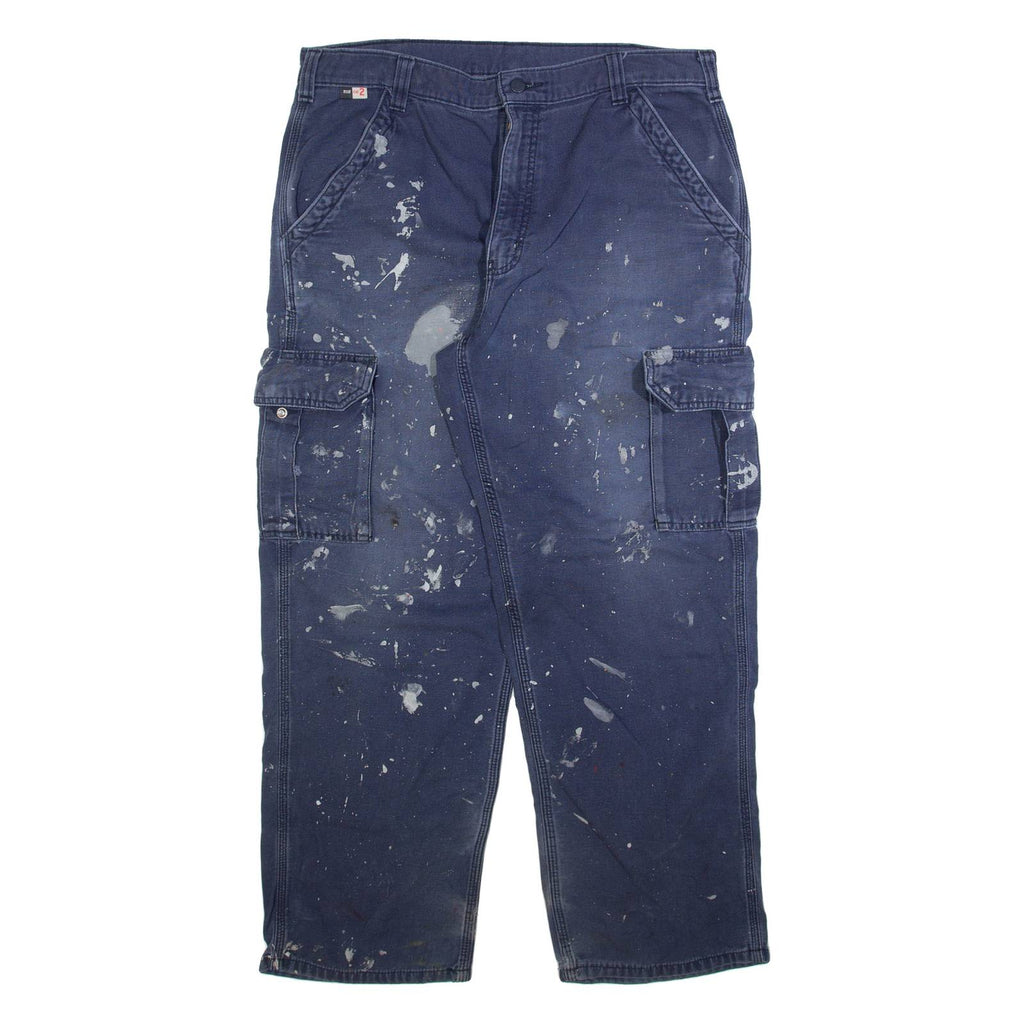 CARHARTT Cargo Mens Trousers Blue Relaxed Straight W36 L29