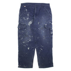 CARHARTT Cargo Mens Trousers Blue Relaxed Straight W36 L29