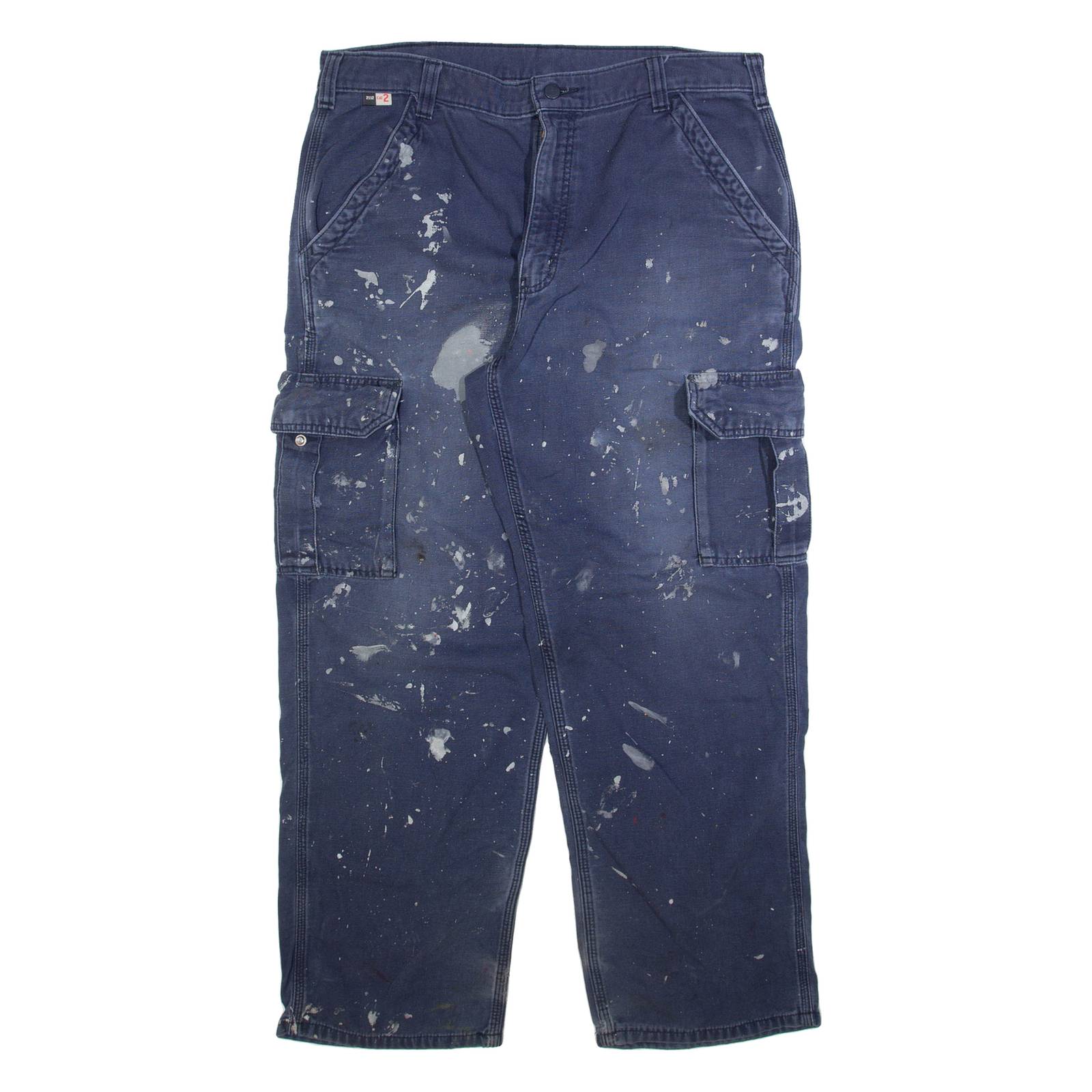 CARHARTT Cargo Mens Trousers Blue Relaxed Straight W36 L29