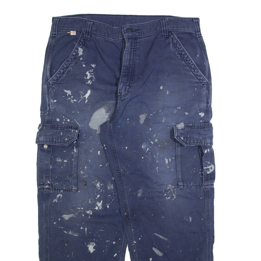 CARHARTT Cargo Mens Trousers Blue Relaxed Straight W36 L29
